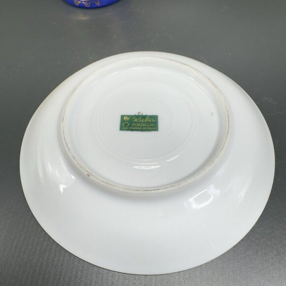 Kuba Bavaria Cobalt Blue Portrait Teacup And Saucer Set Germany Gold Edges VTG - Picture 4 of 16